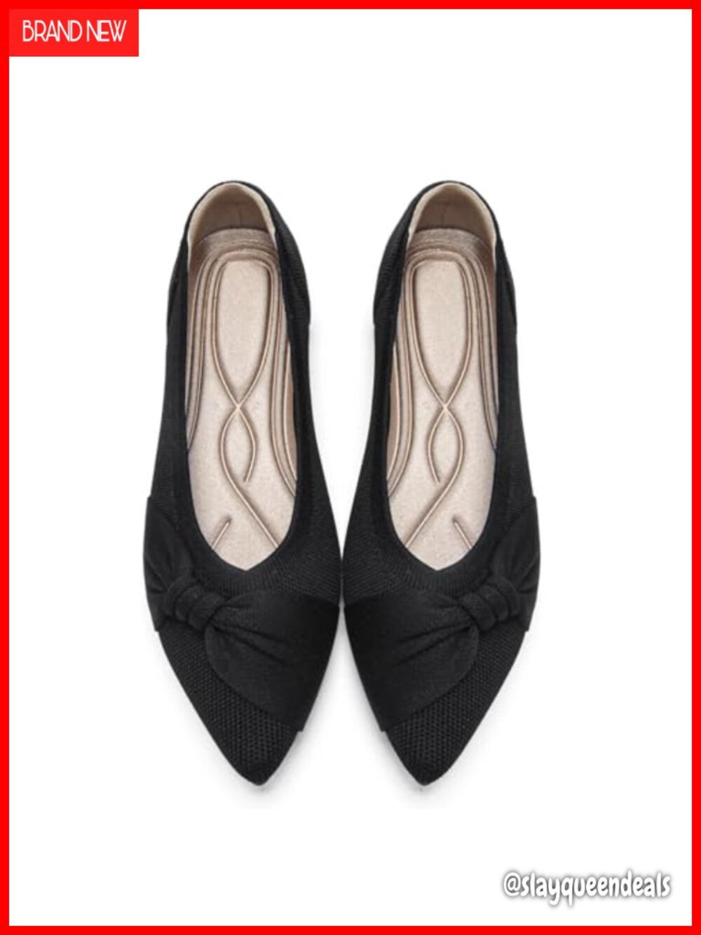 Pointed Toe Ballet Flats Bow Detail Mesh Casual Office Travel Womens Shoes